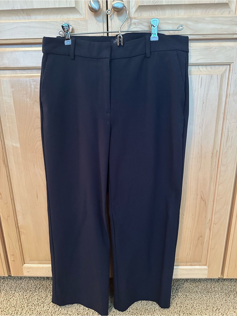 J. Crew Dark Navy Wide-Leg Trousers, Kristyn Pant.
